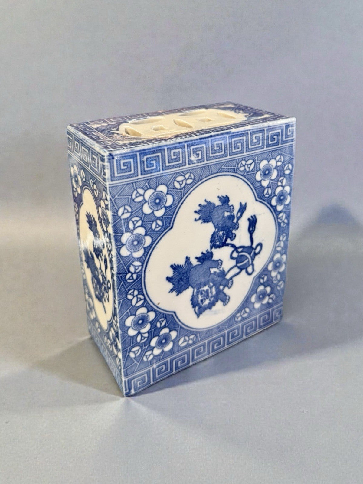 Vintage Blue & White Opium Pillow Chinese Porcelain Headrest