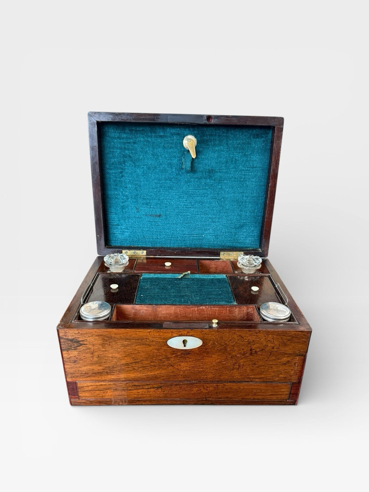 Victorian Rosewood Vanity Box Antique c1860 Jewellery Dressing Box