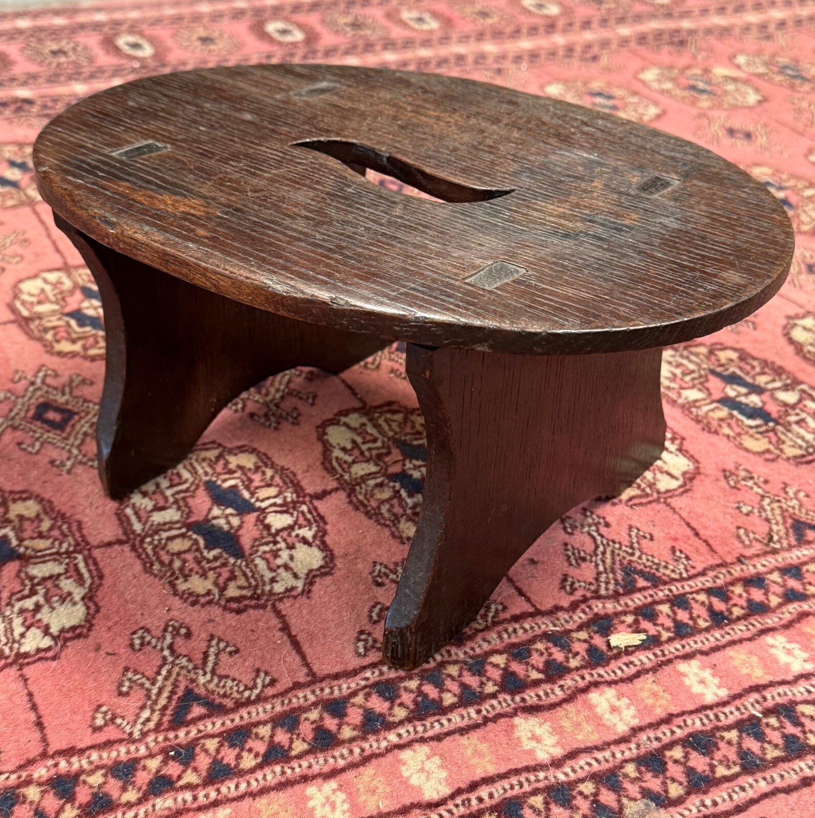 Hand Carved Oval Tiny Stool