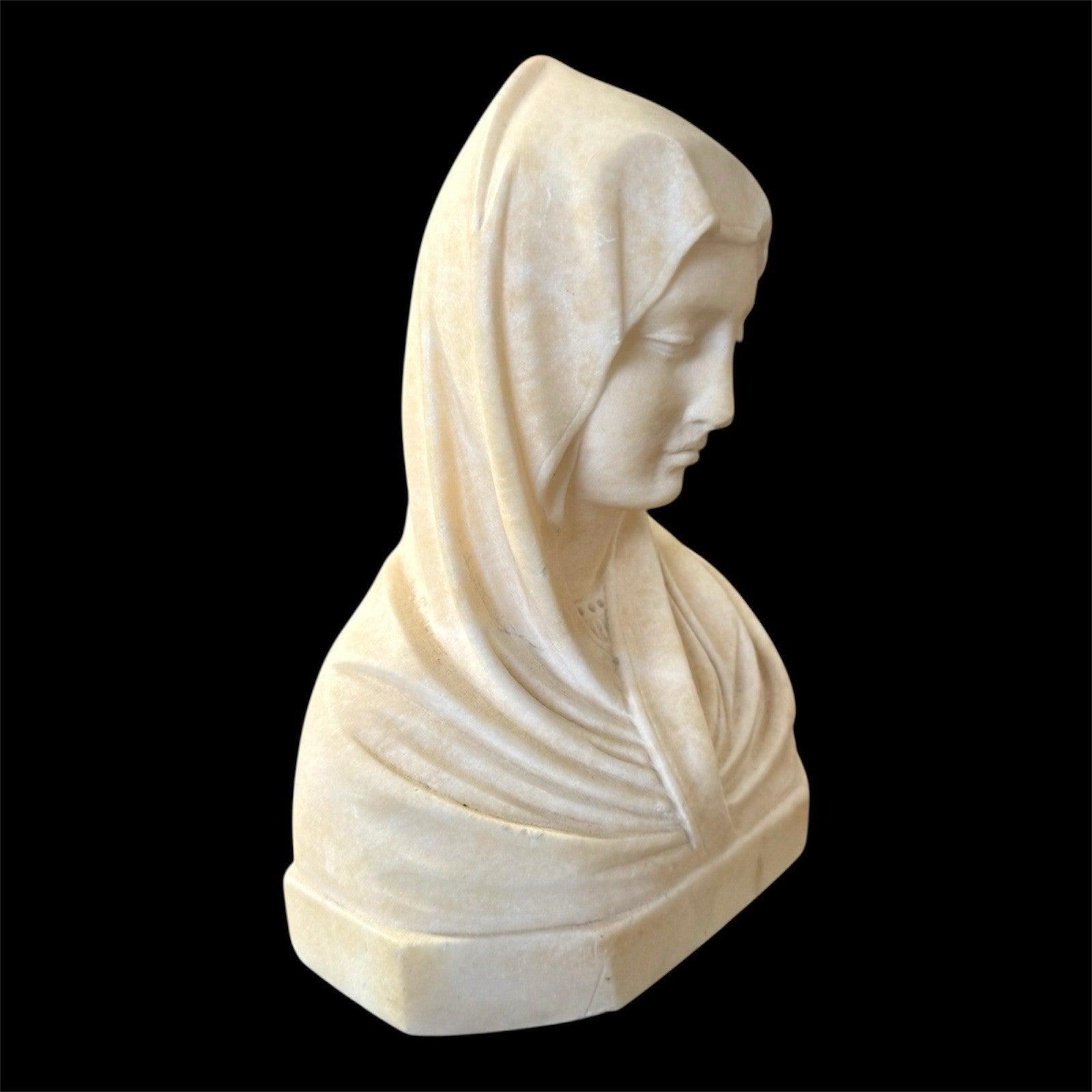 Vintage Cast Marble Madonna Bust 
