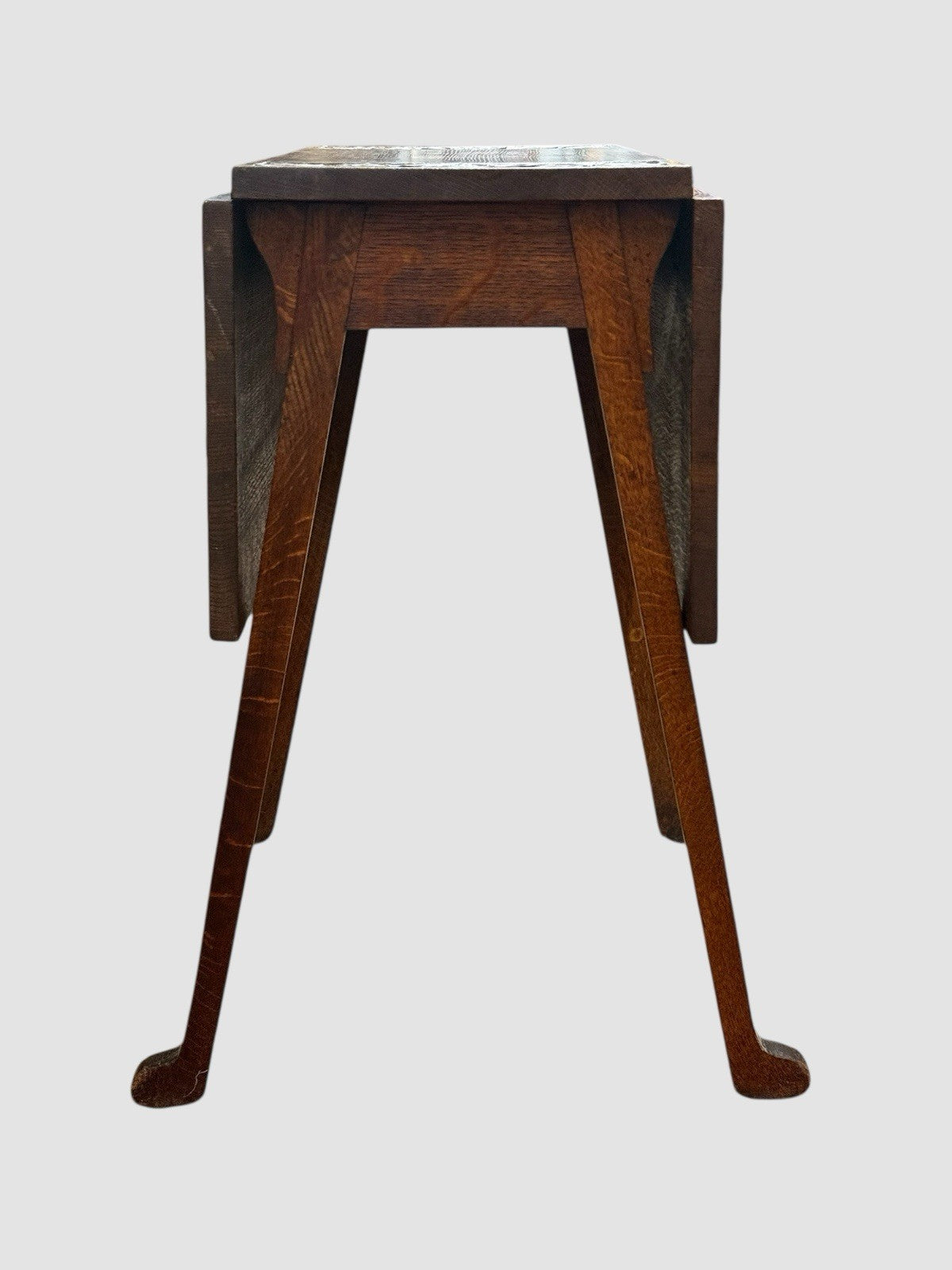 Antique English Carved Oak Swivel Top Drop Leaf Table