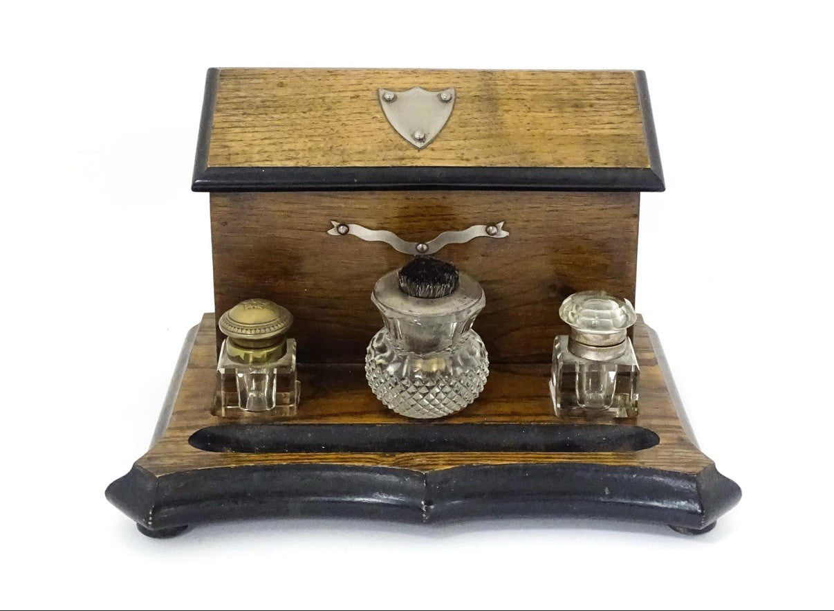 Antique Victorian Oak Desk Compendium 