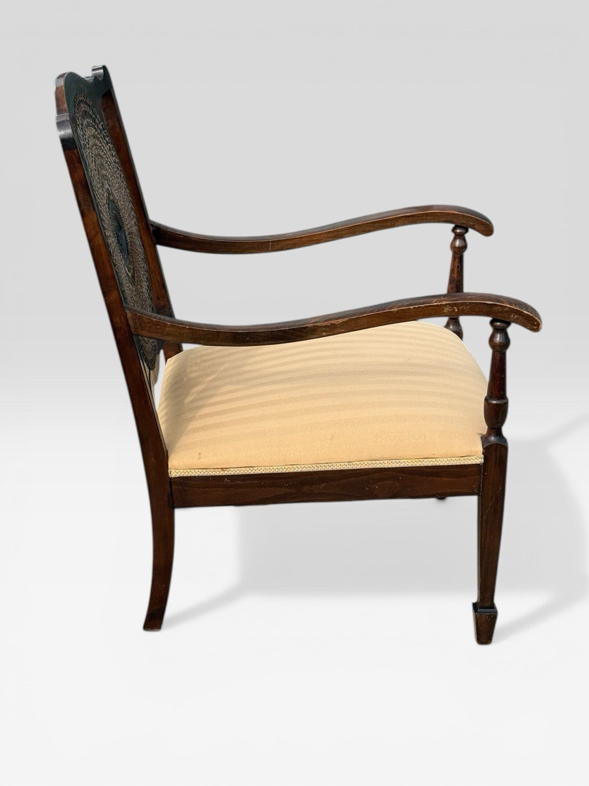 Antique Bergere Chair Cane Seat French Louis Style Armchair Vintage