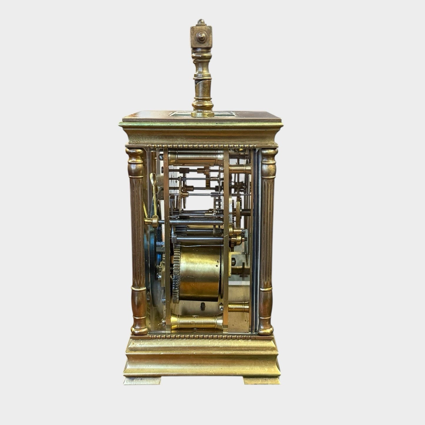 Antique French Brass Carriage Clock Cased Timepiece