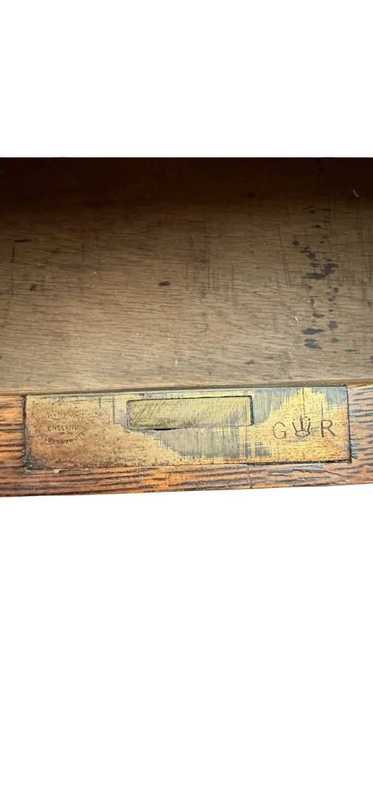 Antique Solid Oak Government Desk Leather Top Writing Office Table
