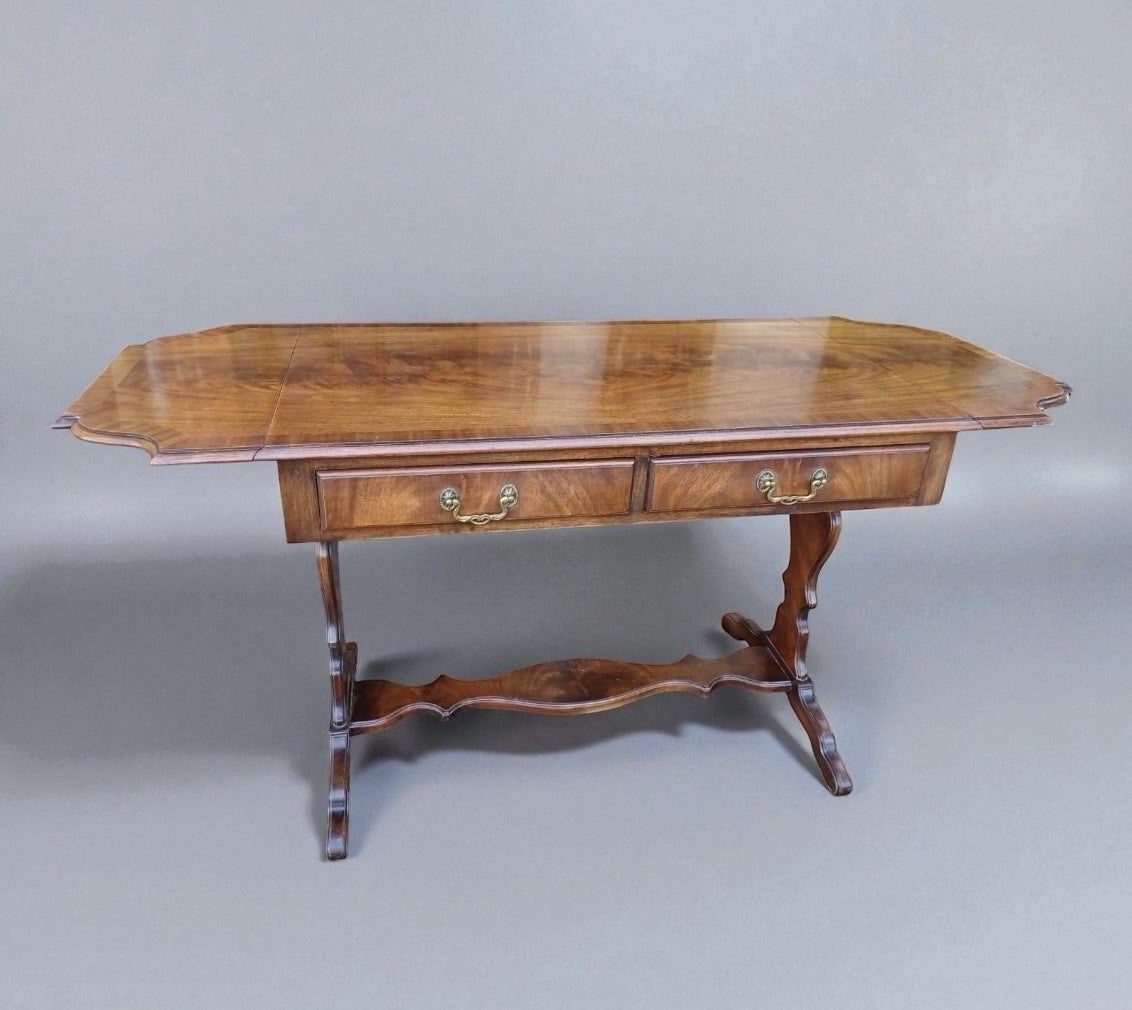 Antique Victorian Mahogany Two Drawer Side Table 19th Century Hall Console