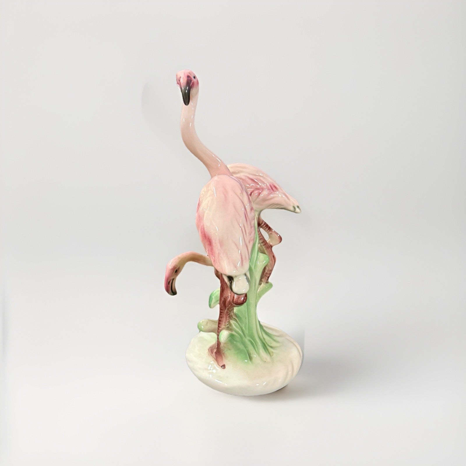 Vintage Goebel West German Flamingos Porcelain Figurine Mid Century Pink Birds