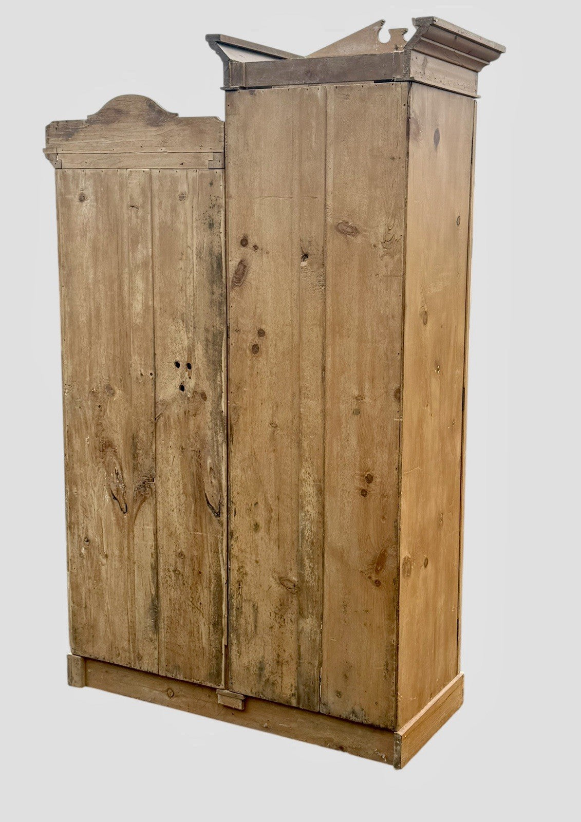 Antique Victorian Pine Wardrobe Rustic Country Armoire Storage Cabinet