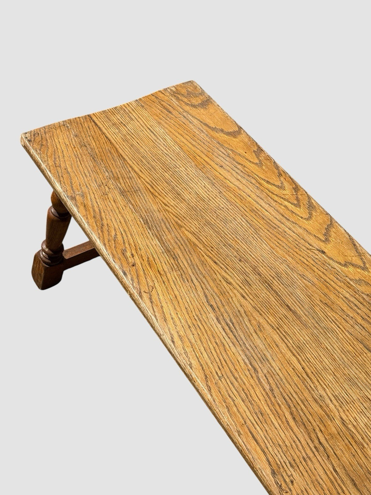 Antique Oak Farmhouse Bench Hall Pew Settle Seat Rustic 8ft