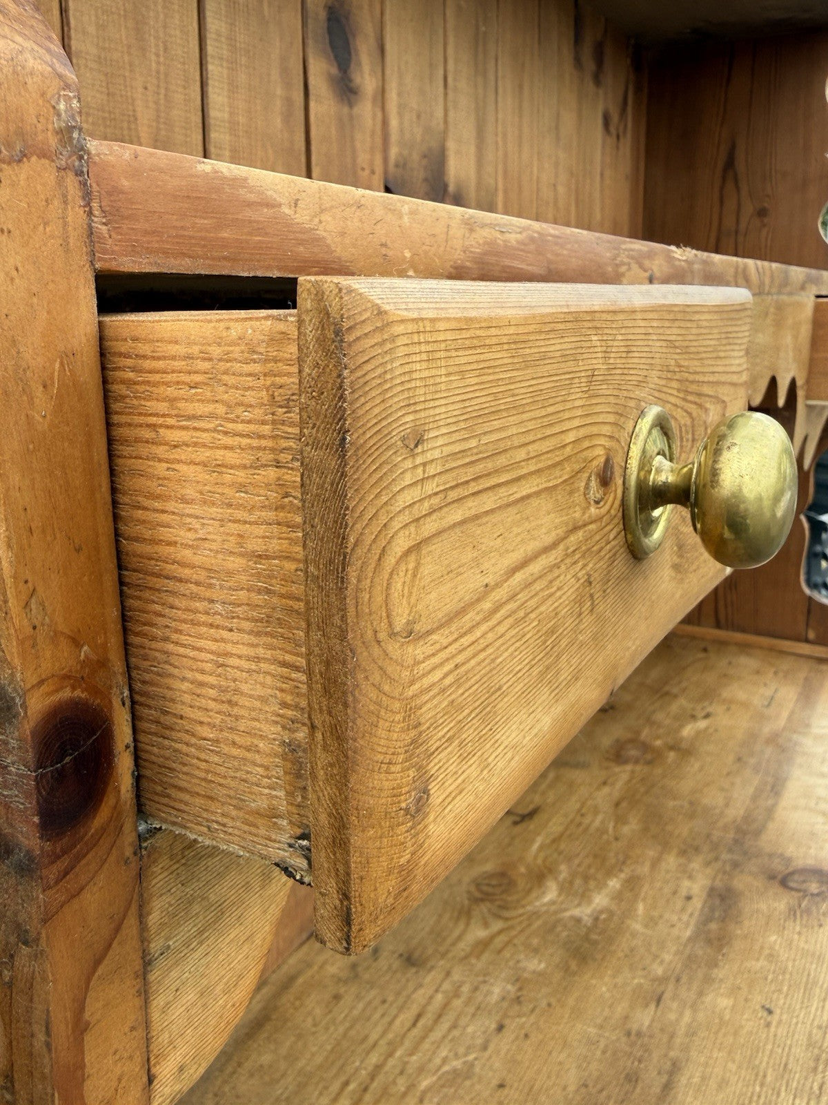 Antique Victorian Pine Dresser Original Rustic Kitchen Unit 19th Century UK