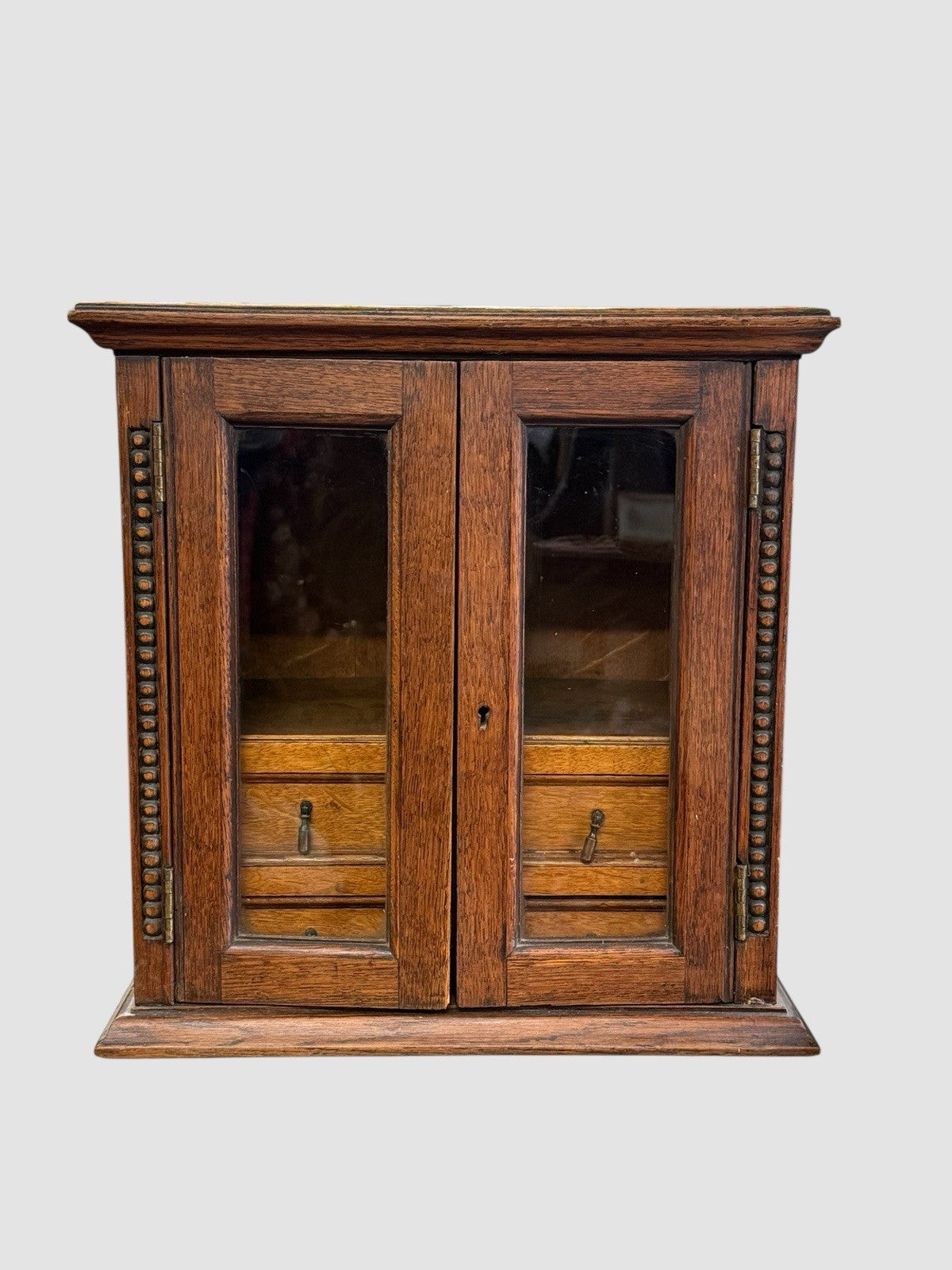 Antique Pipe Smokers Cabinet Tobacco Storage Display Case