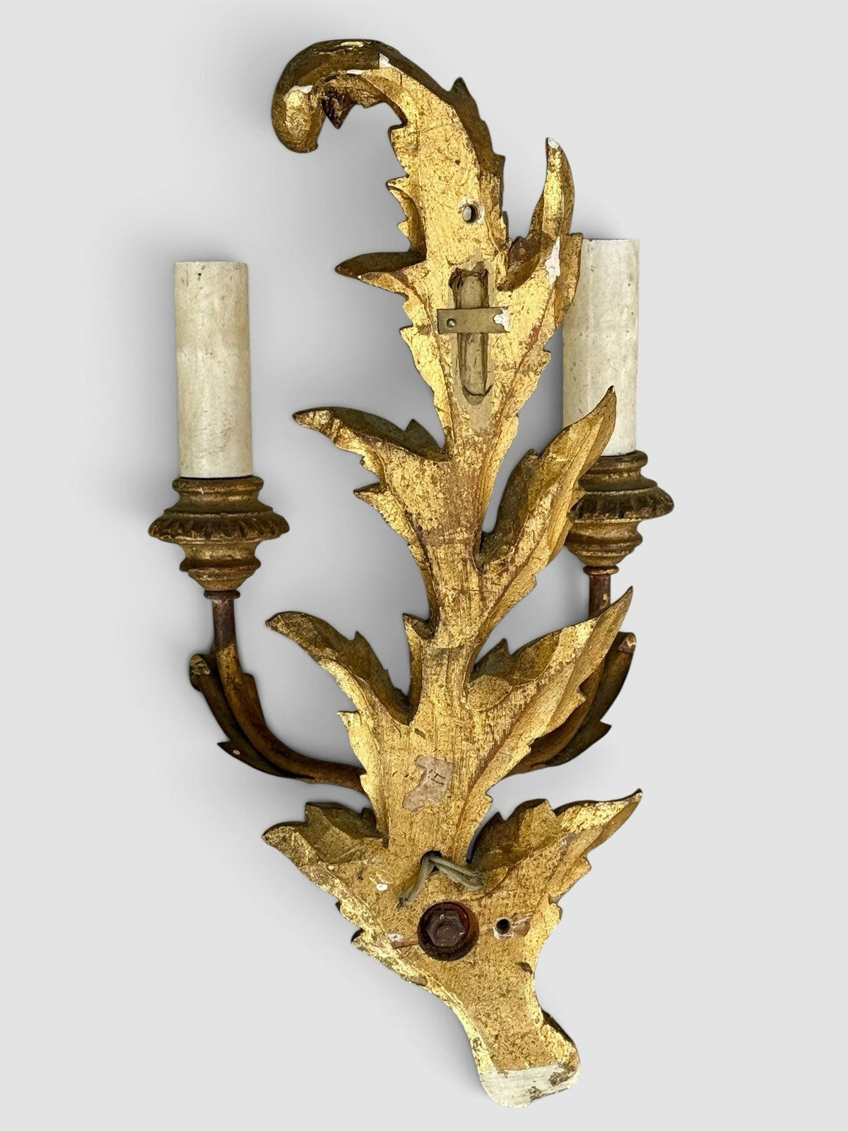 Vintage Mid Century Florentine Gilt Wall Sconces, Pair, Circa 1950