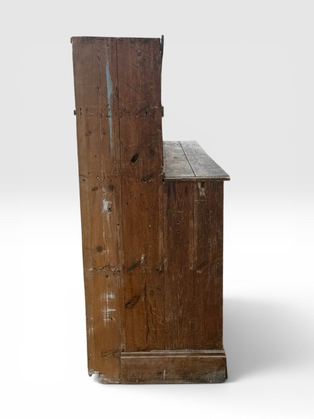 Large Vintage Wooden Pigeon Hole Unit Rustic Storage Cabinet Shelving Rack
