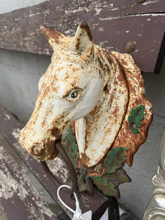 Door Knocker Cast Iron Horse Head Gate Old
