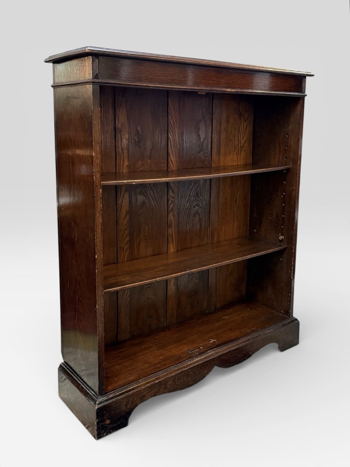 Antique Arts and Crafts Oak Bookcase Open Shelving