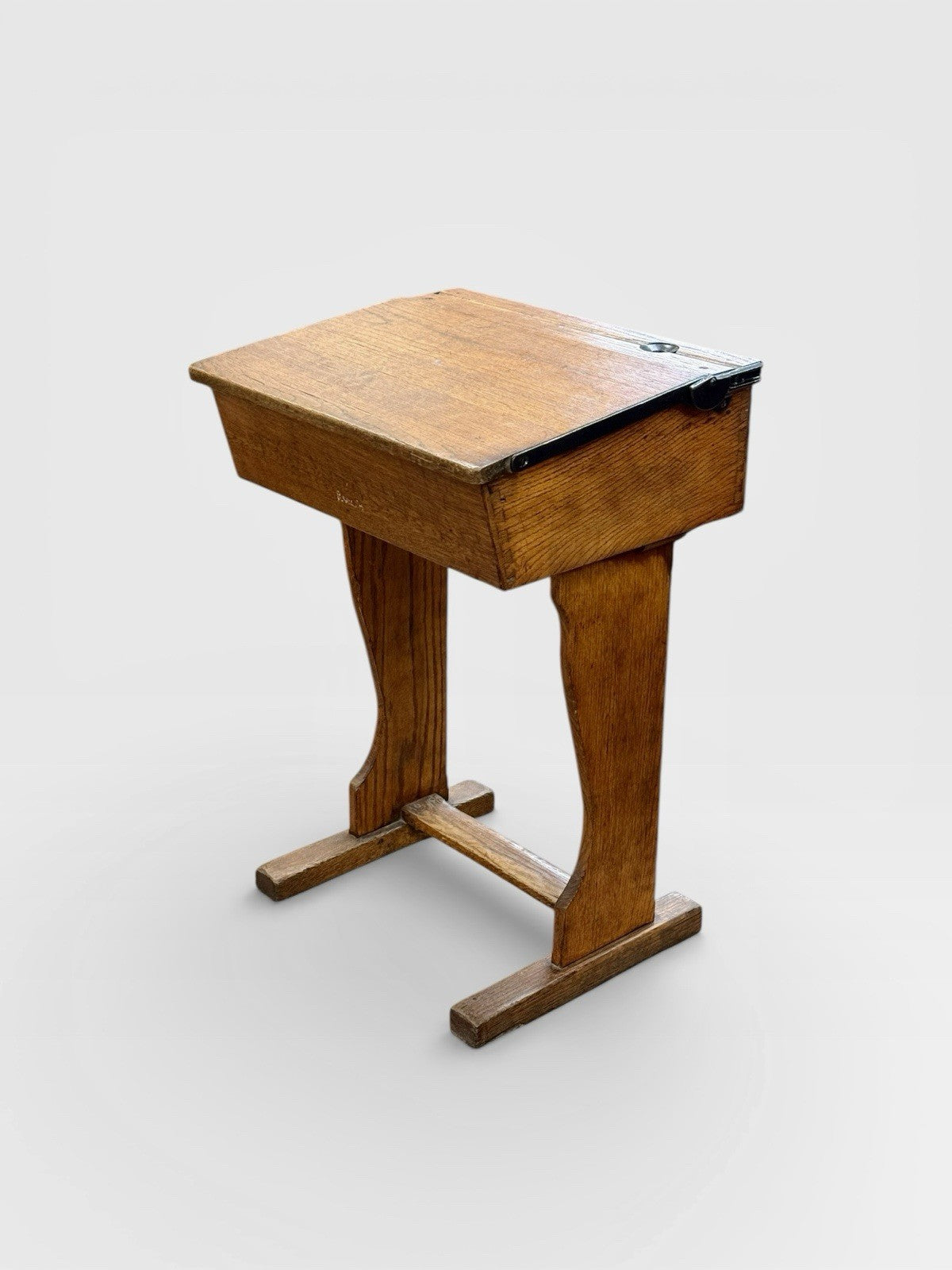 Antique Oak Child’s School Desk Early 20th Century Vintage Wooden Desk