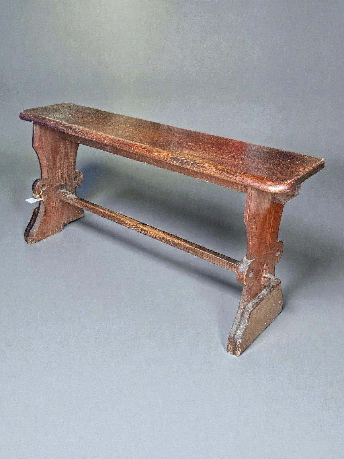 Antique Pine Church Organist Bench Pew Seat Ecclesiastical Furniture