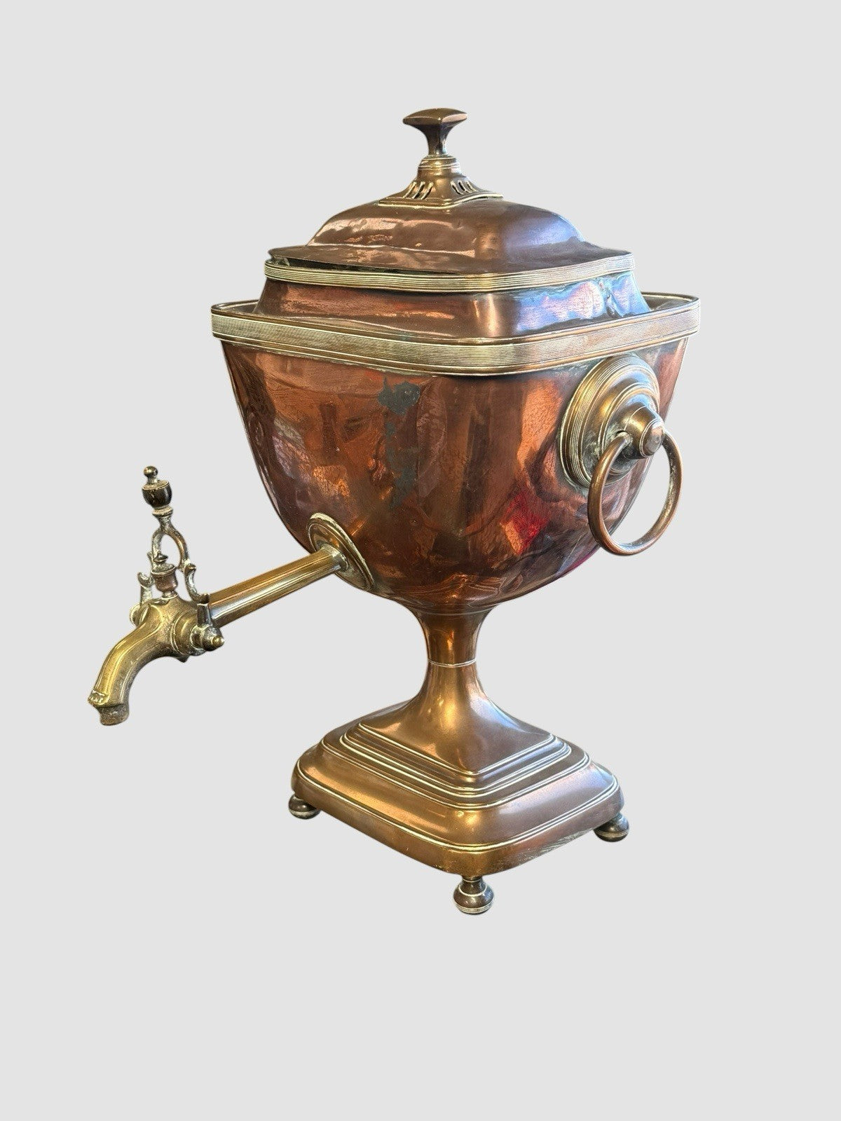 Antique Copper and Brass Samovar Traditional Tea Urn Decorative Collectible