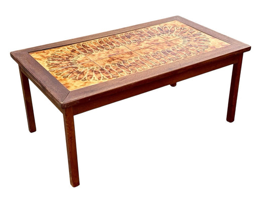 Mid Century 1960's Danish Vintage Retro Tile Top Coffee Table