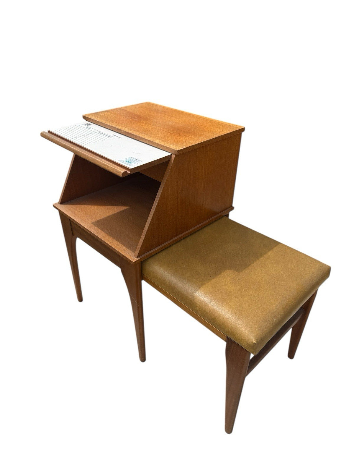 Vintage Mid Century Telephone Table Seat
