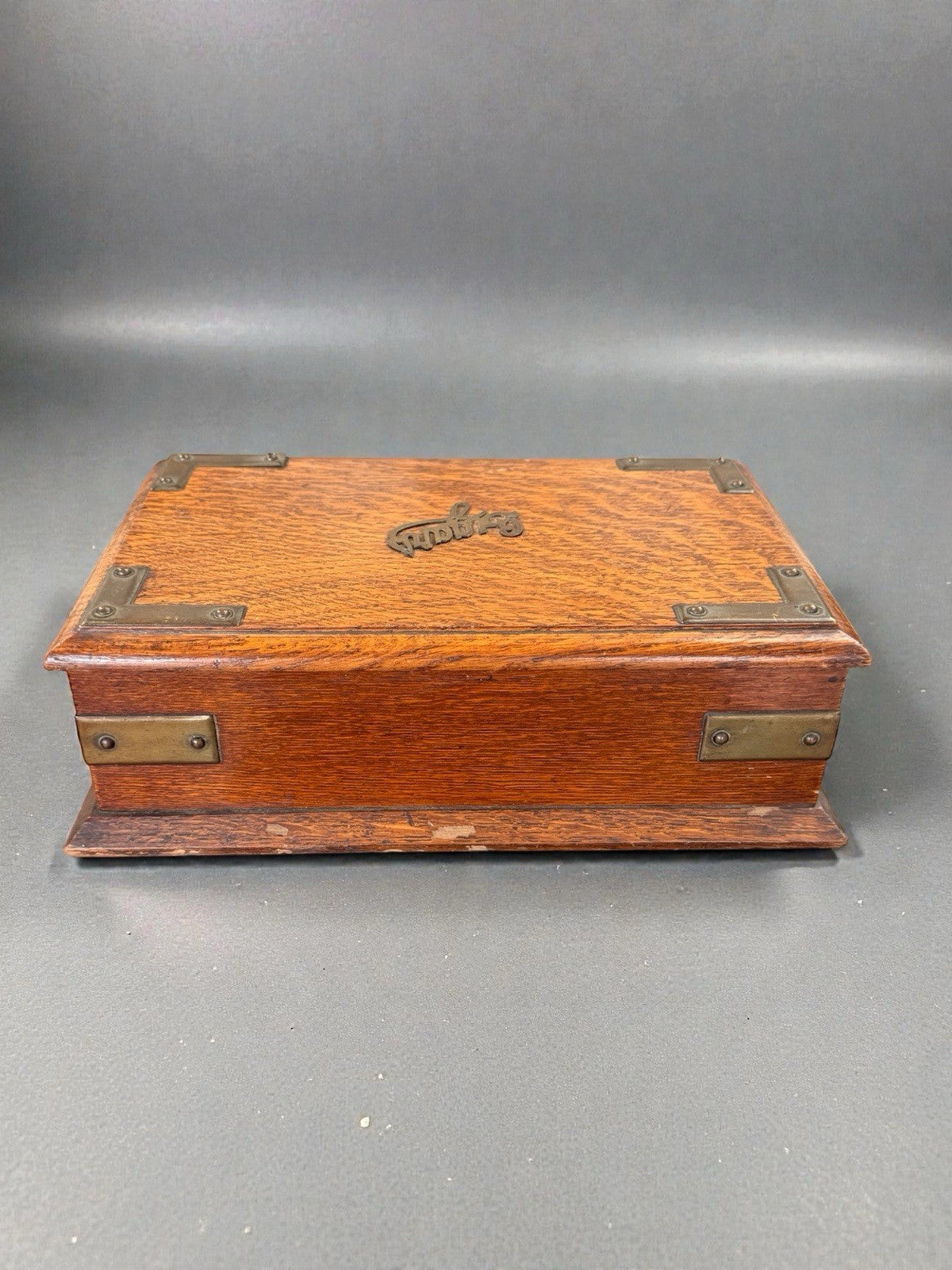 Antique Cigar Case, English, Oak, Cedar, Desktop Humidor, Edwardian, Circa 1910
