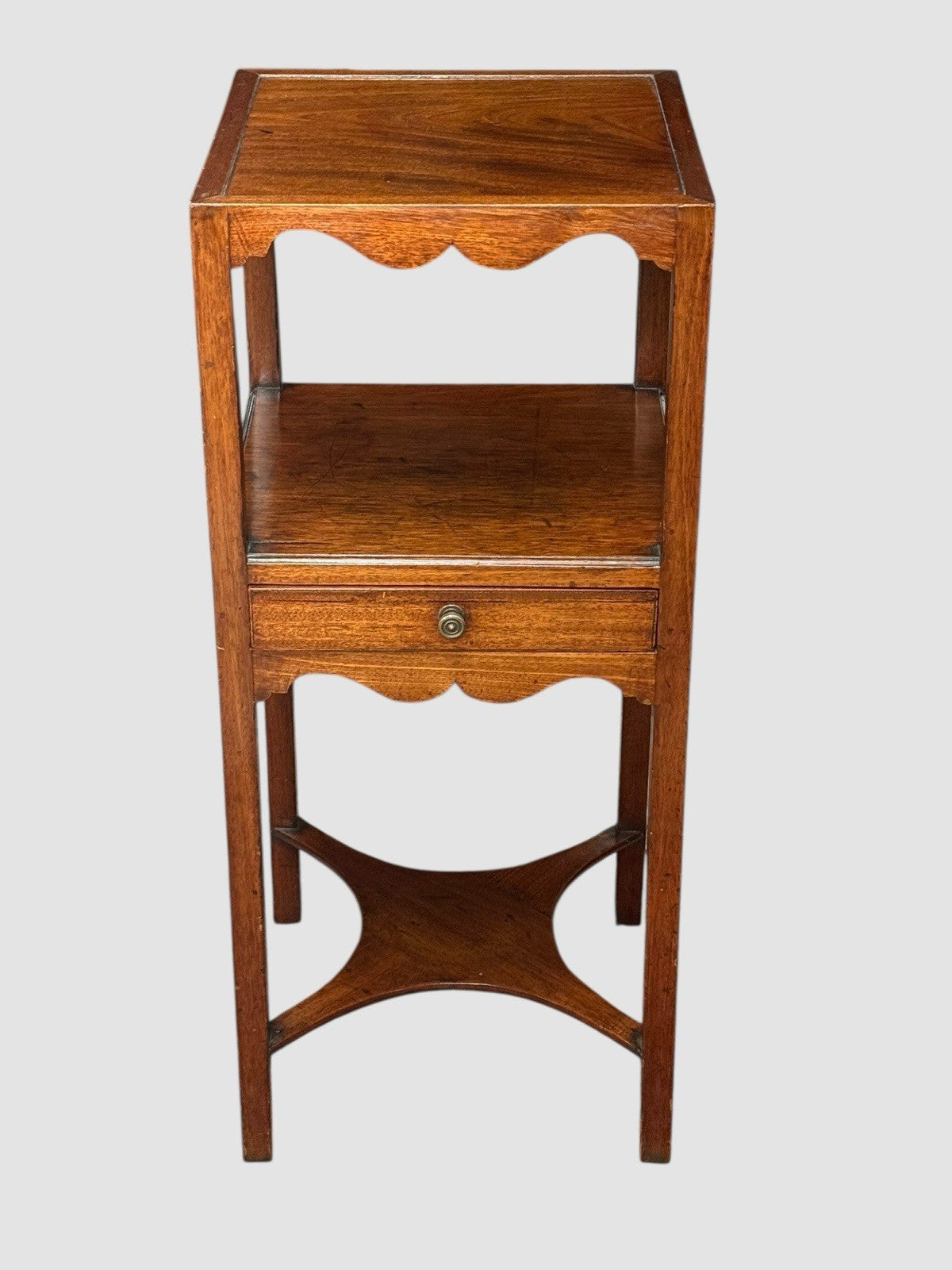 Antique Victorian Mahogany Washstand Side Table Single Drawer Tier Stand 19th C