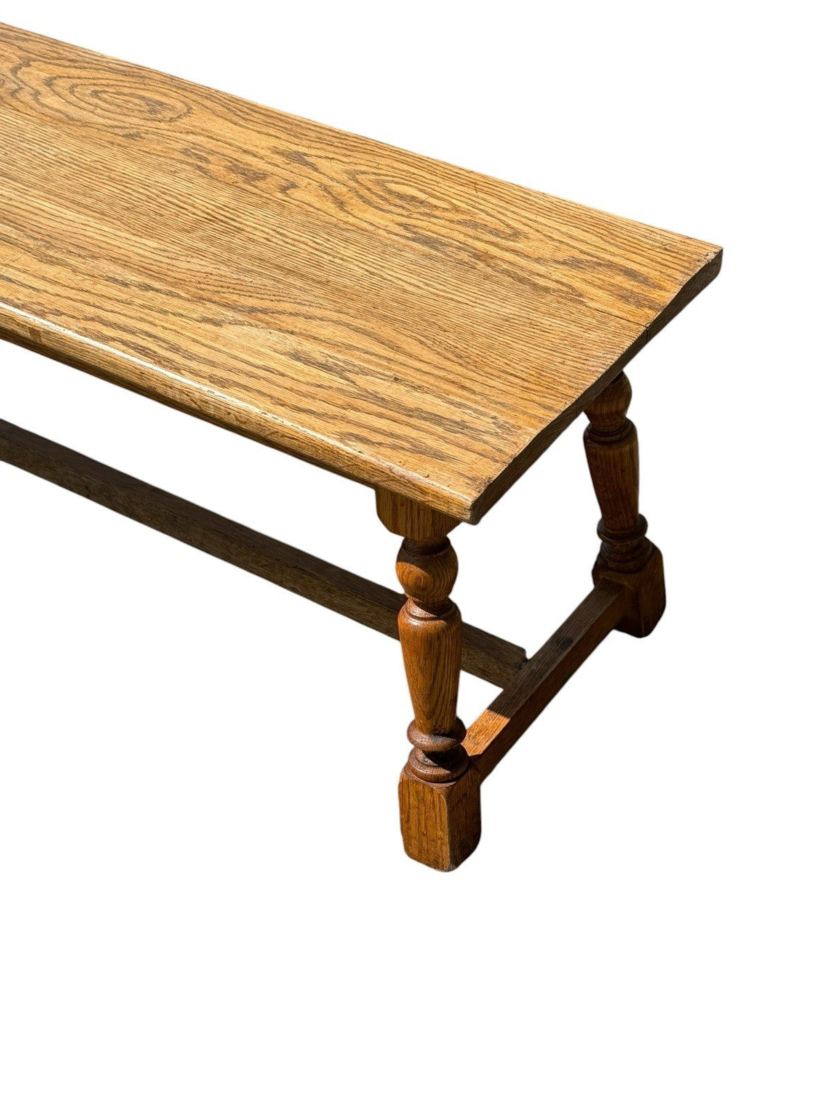Antique Oak Farmhouse Bench Hall Pew Settle Seat Rustic 8ft