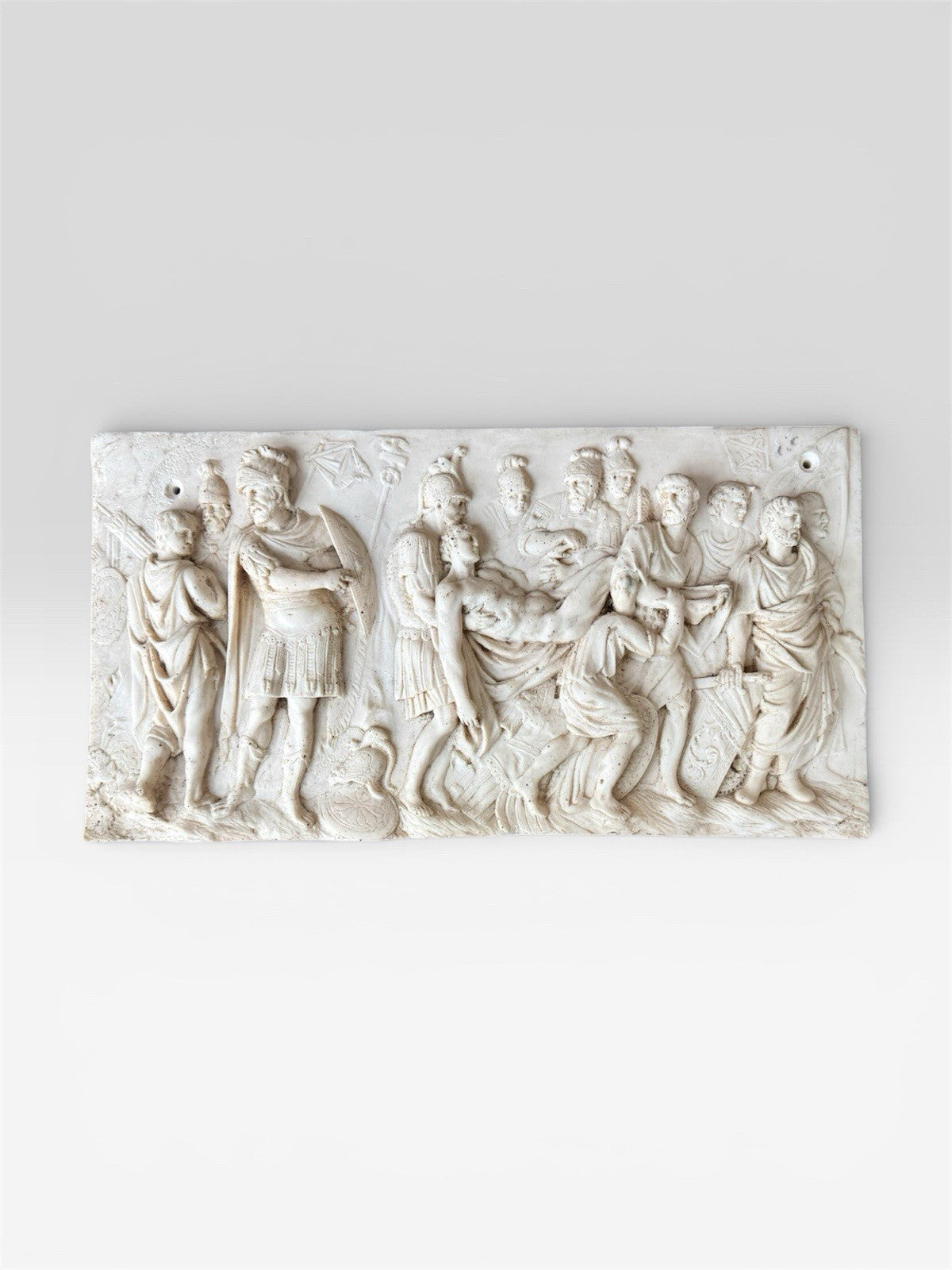 Vintage Roman Sarcophagus Relief Plaque Classical Stone Wall Art Antique Style