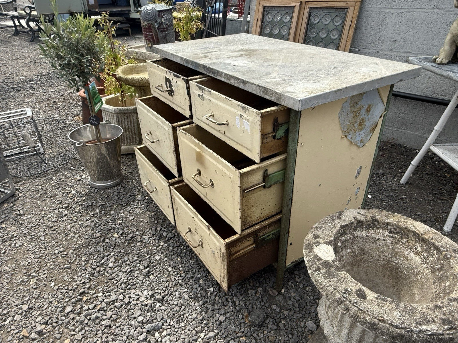 vintage industrial chest drawers Garden Garage Retro 