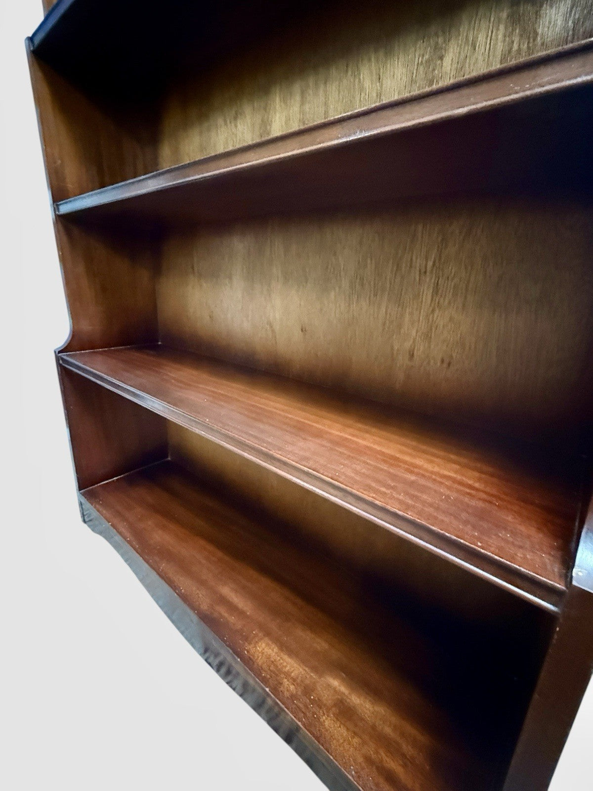 Antique Edwardian Solid Mahogany Waterfall Bookcase