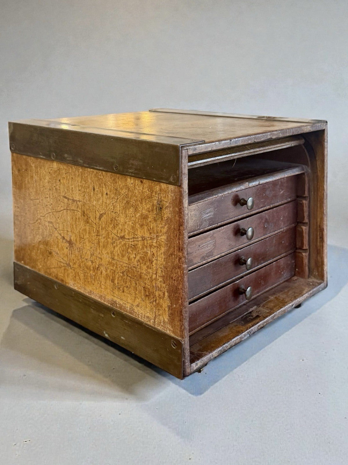 Vintage Collectors Cabinet Chest Small Drawers Display Storage