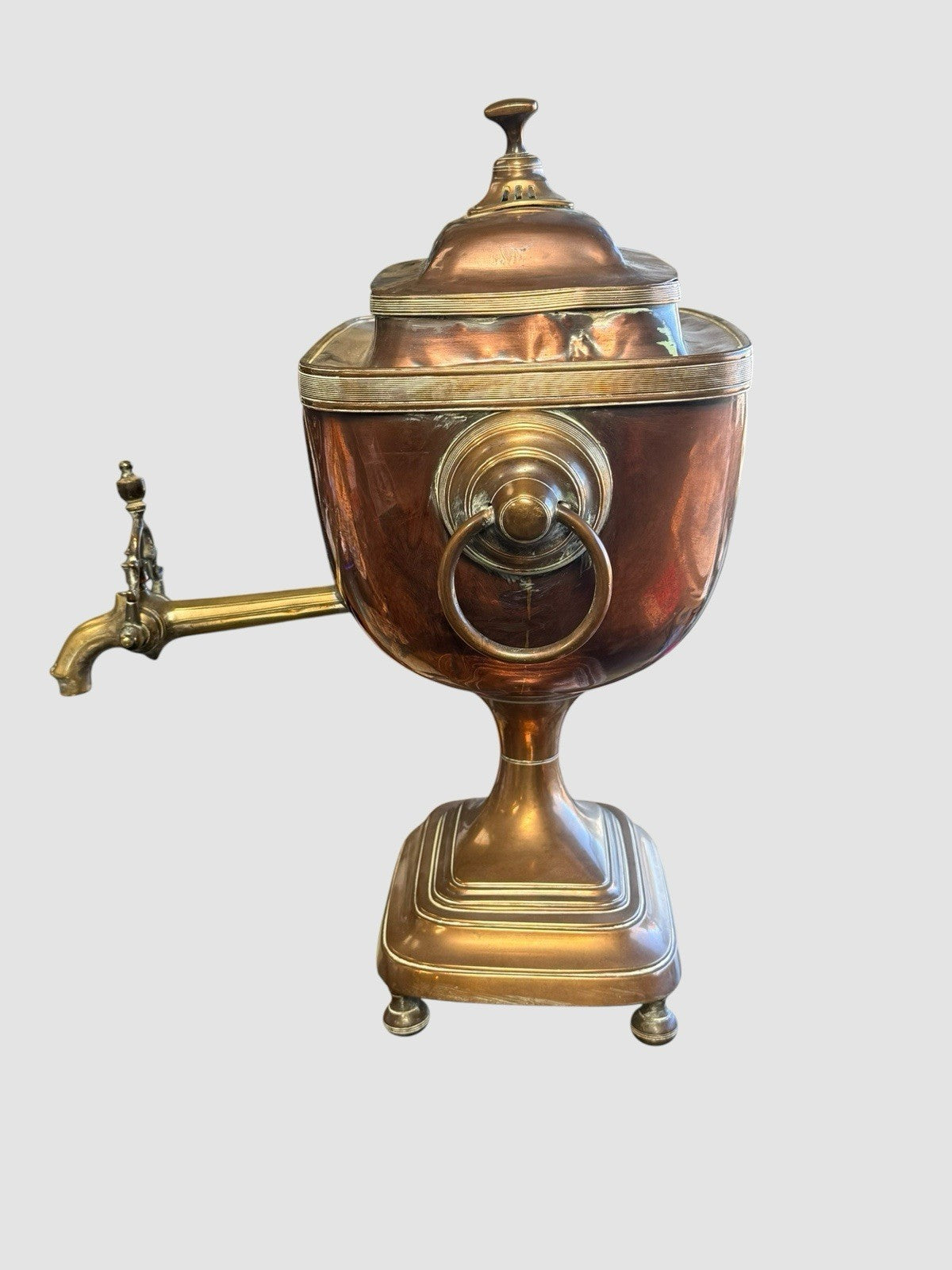 Antique Copper and Brass Samovar Traditional Tea Urn Decorative Collectible