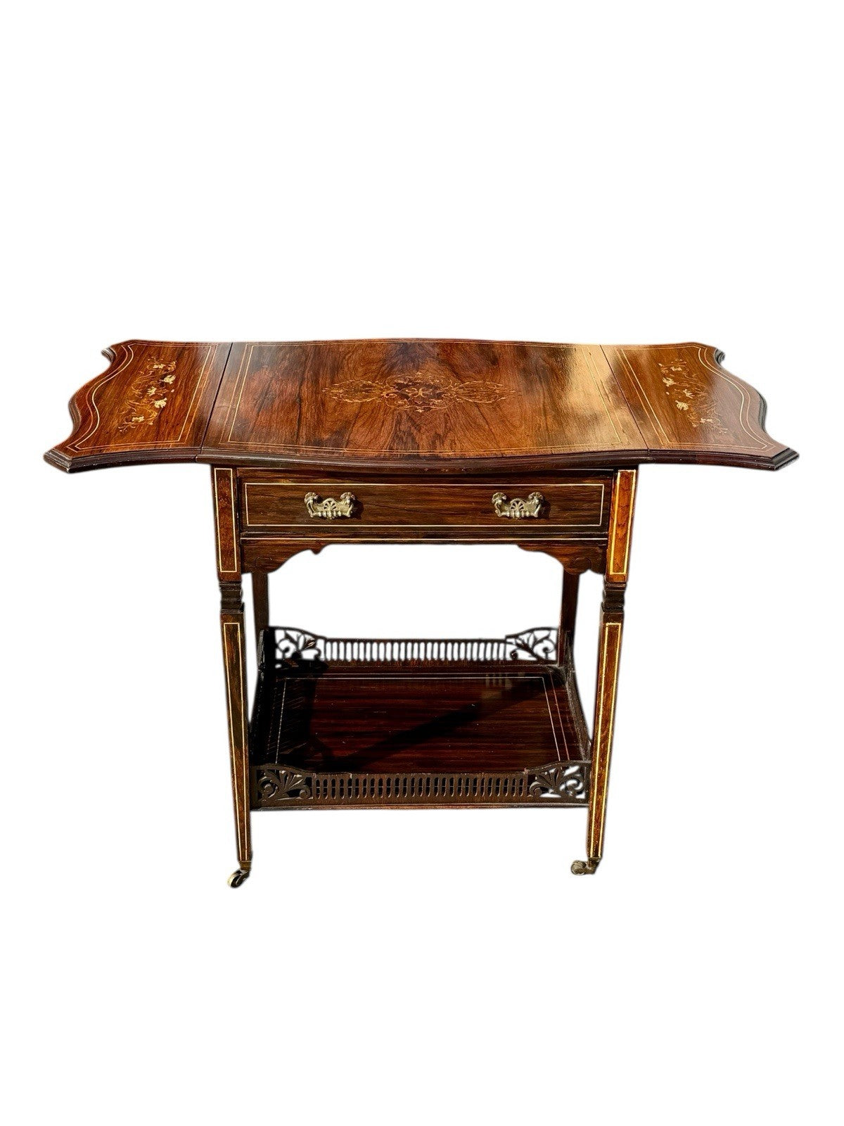 Antique English Inlaid Rosewood Table 