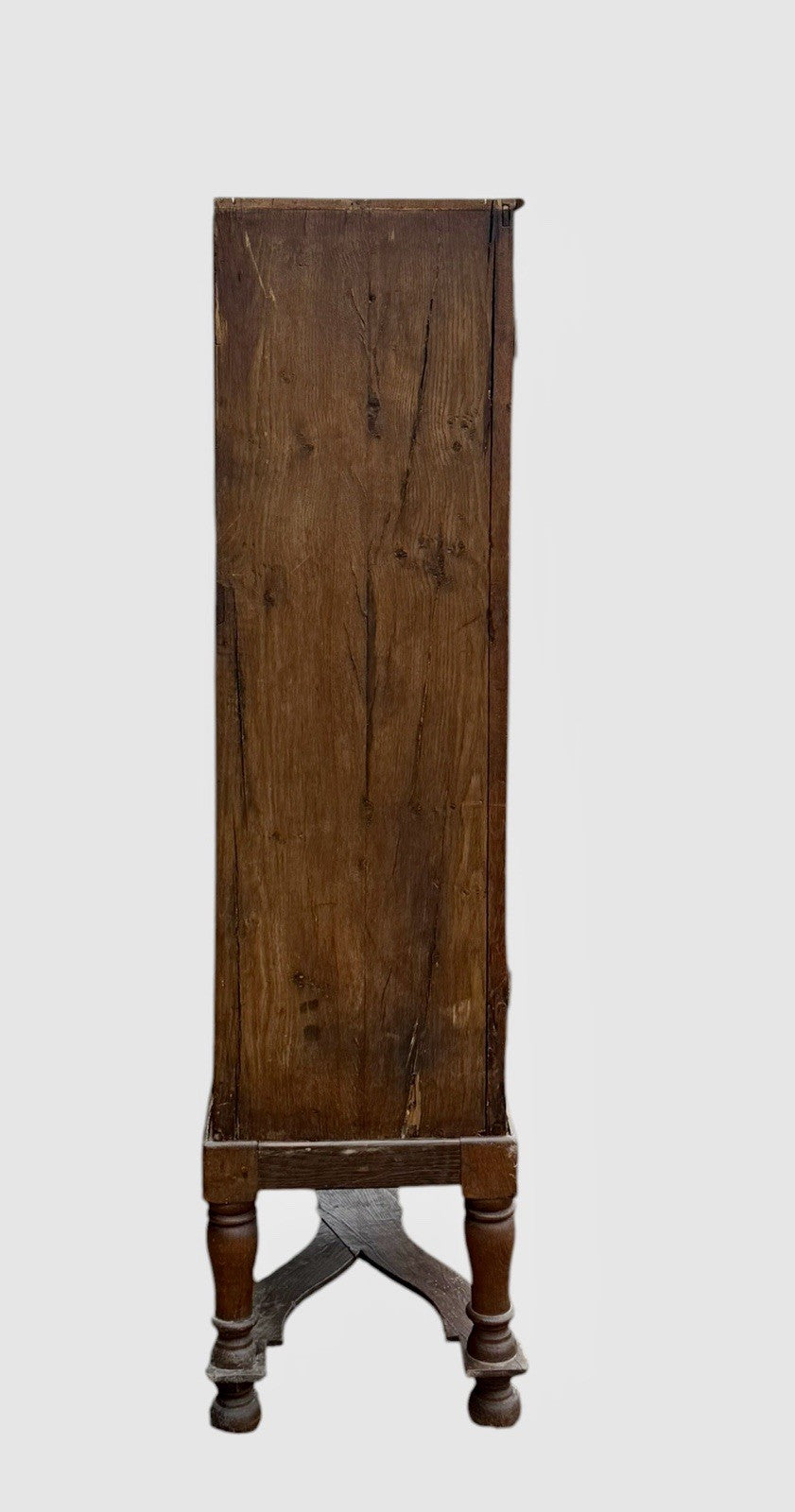 Antique 19th Century Oak Display Cabinet Bookcase Glazed Doors Shelving