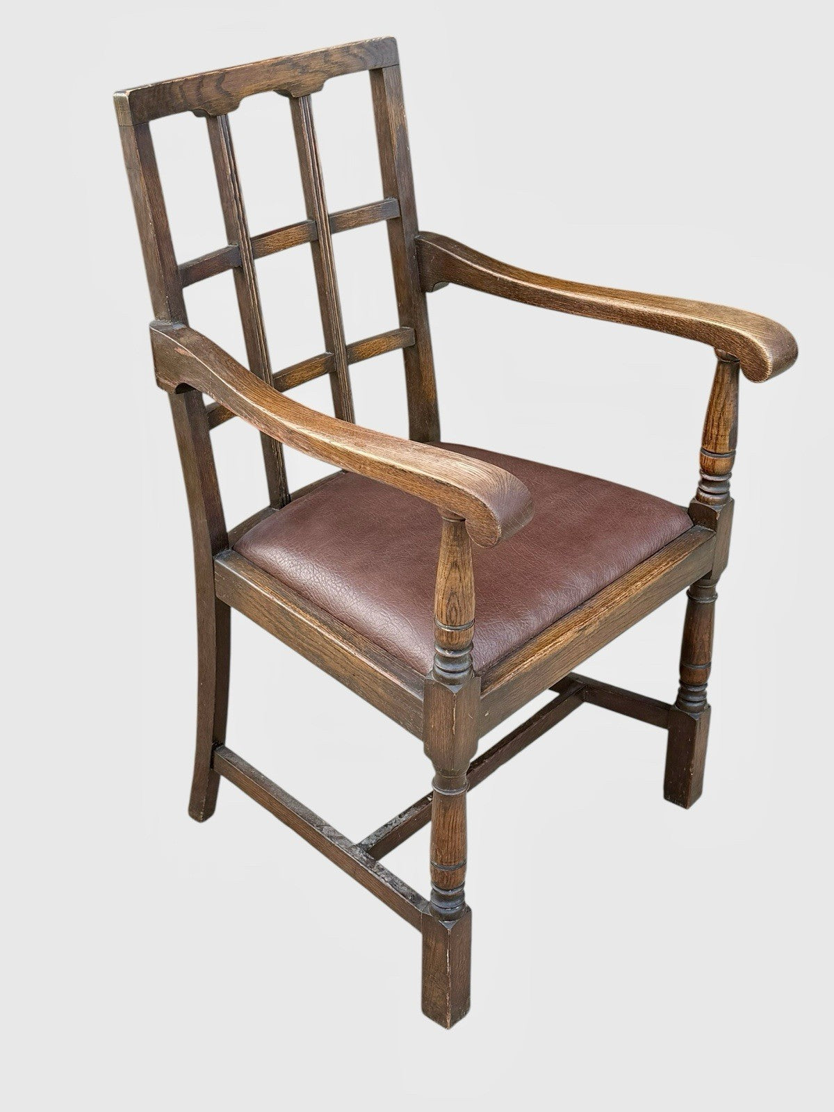 Antique Heals Style Oak Armchair Arts & Crafts Lounge Chair Early 20th C