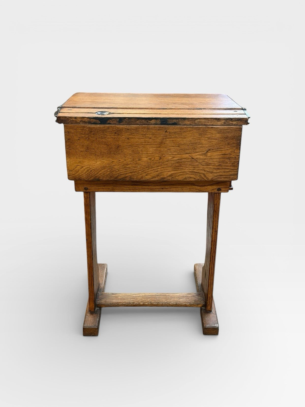 Antique Oak Child’s School Desk Early 20th Century Vintage Wooden Desk