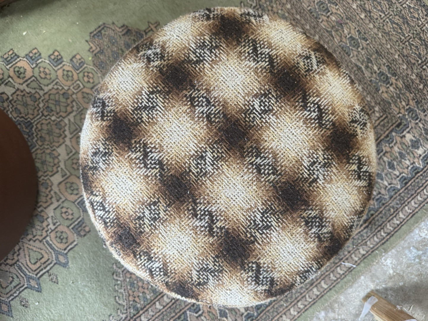 Vintage Retro 1970's Circular Pouffe