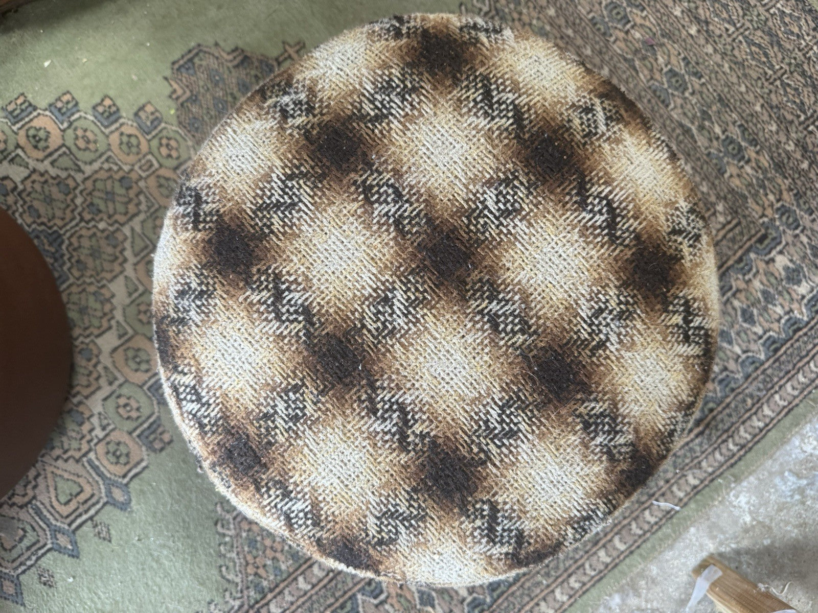 Vintage Retro 1970's Circular Pouffe