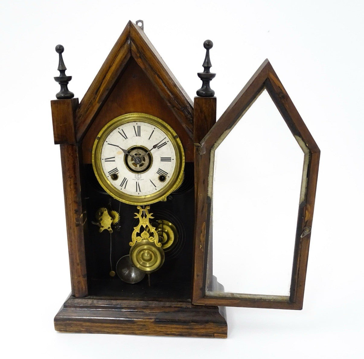 Portuguese Batalha Mantle Clock By Carvalho E Irmao 8 Day Movement