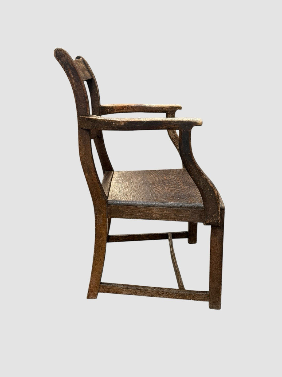 Antique Georgian Welsh Oak Carver Chair 18th Century Country Armchair