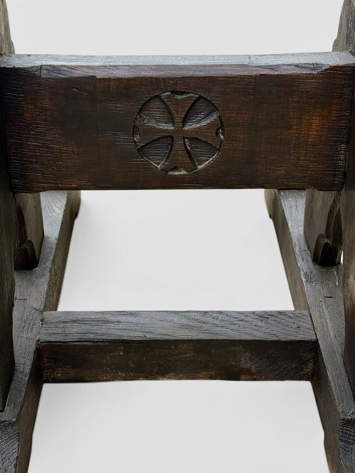 Antique Oak Prayer Desk Kneeler Ecclesiastical Religious Furniture