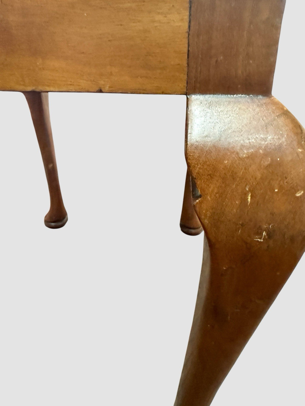 Antique Walnut Framed Cane Stool Footstool Seat
