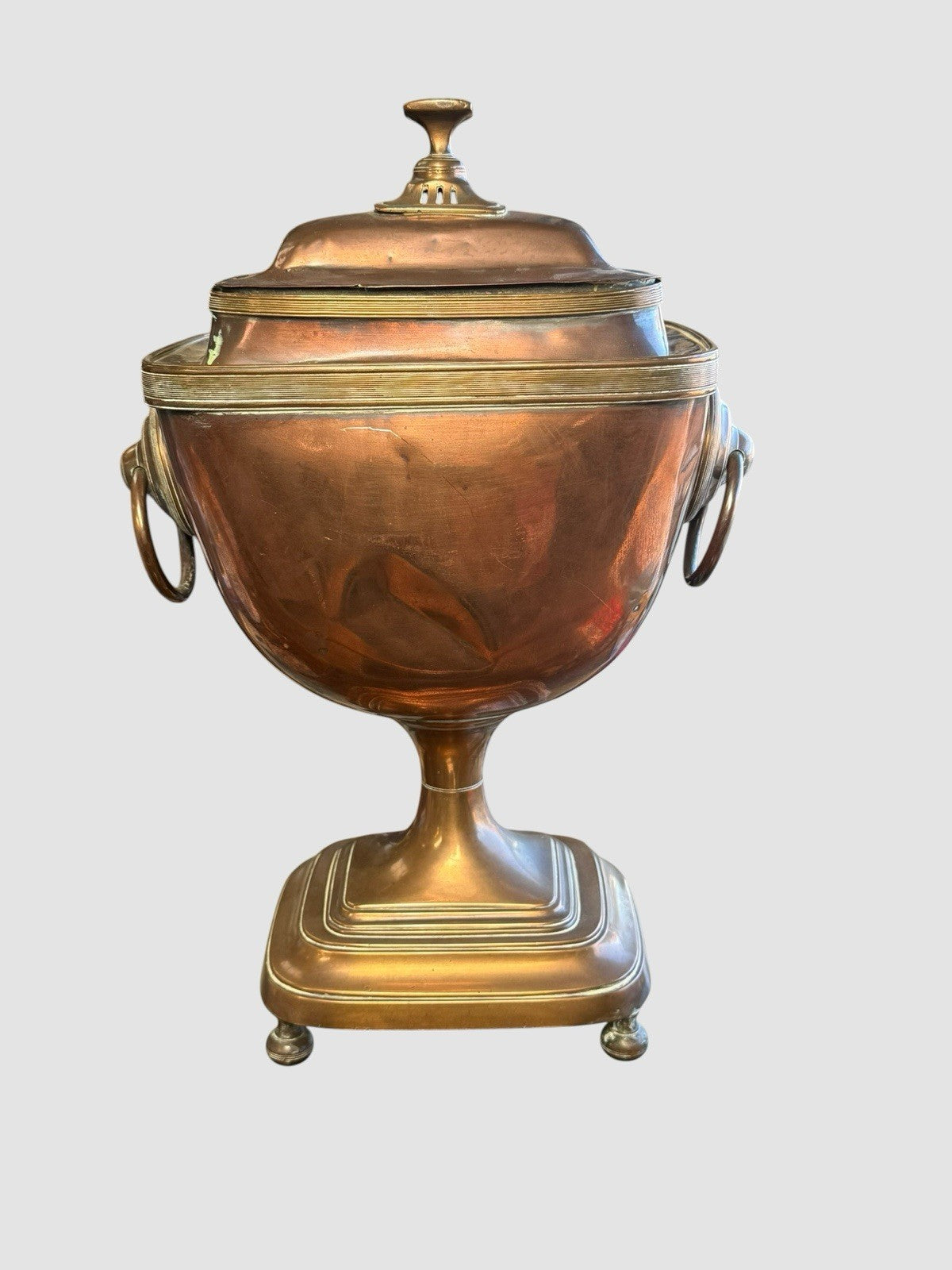 Antique Copper and Brass Samovar Traditional Tea Urn Decorative Collectible