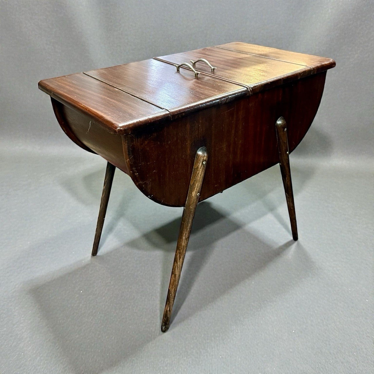 Vintage Wooden Sewing Box with Lift Out Trays Storage Craft Collectible