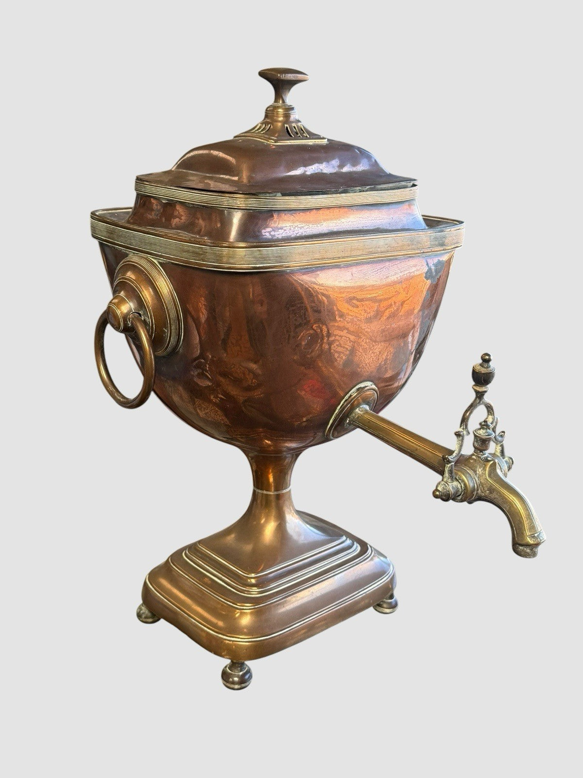 Antique Copper and Brass Samovar Traditional Tea Urn Decorative Collectible
