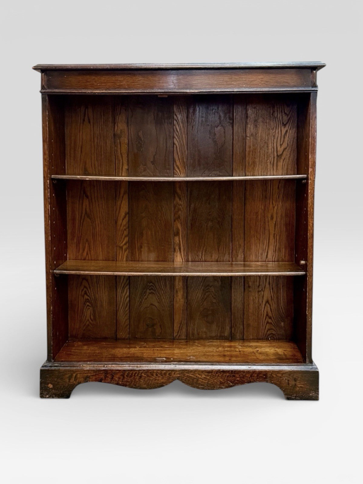 Antique Arts and Crafts Oak Bookcase Open Shelving