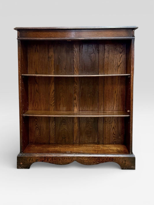 Antique Arts and Crafts Oak Bookcase Open Shelving