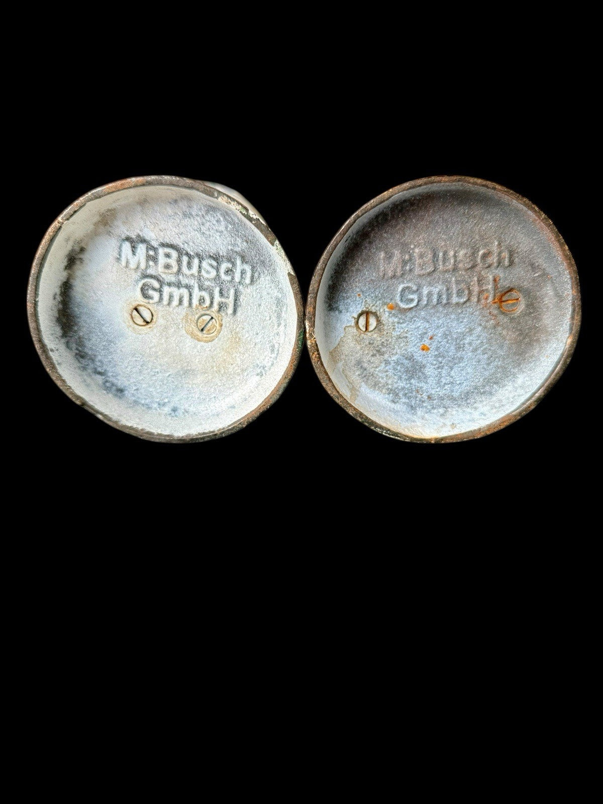 Pair Of ESSO Herr And Frau German Cast Iron Coin Bank Figuerines