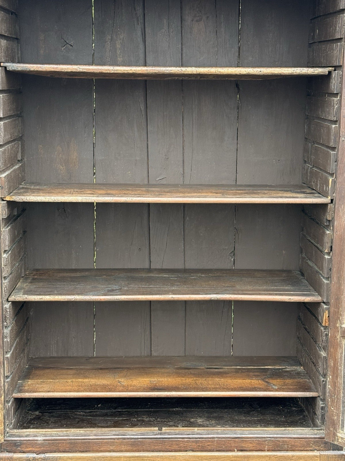 Antique 19th Century Oak Display Cabinet Bookcase Glazed Doors Shelving
