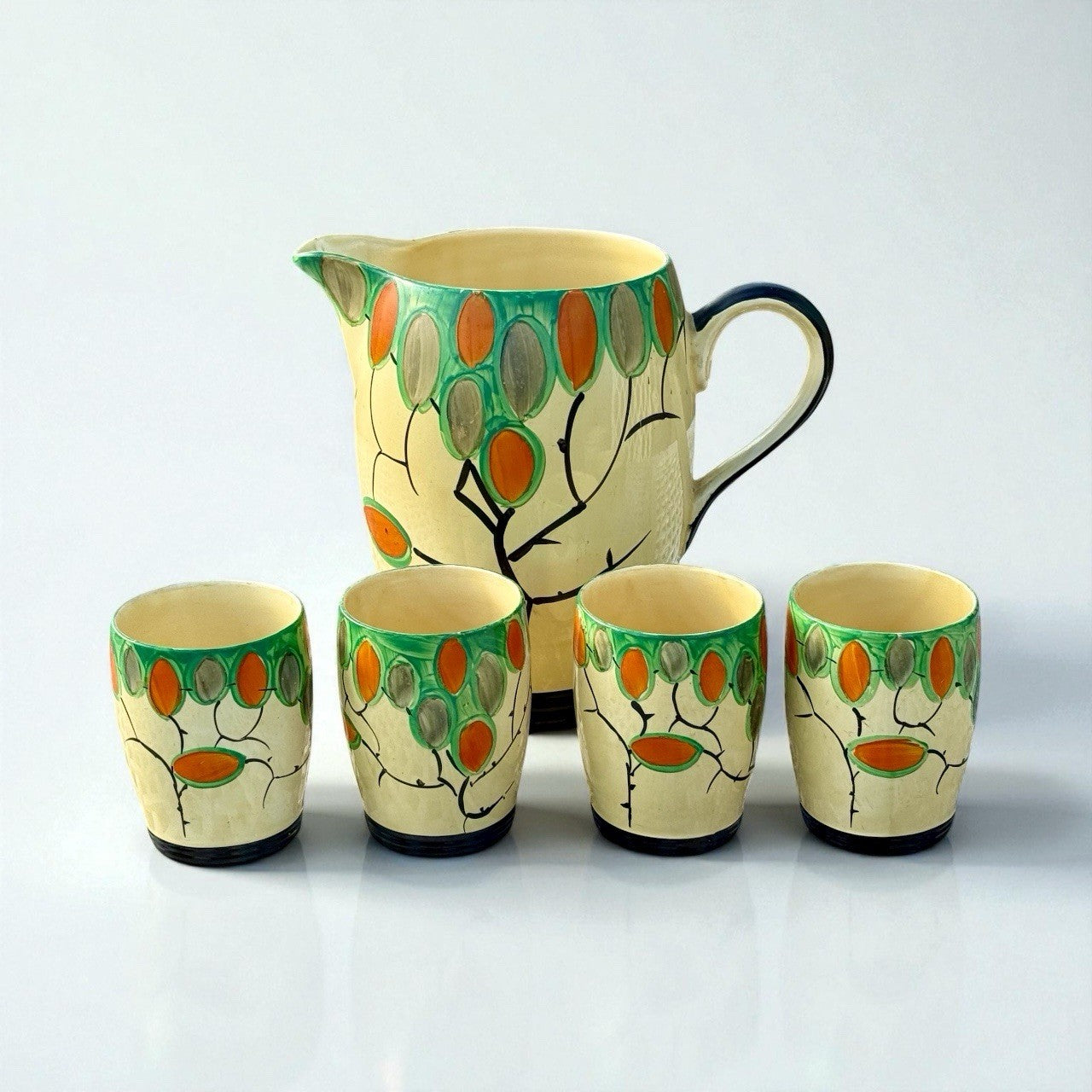 Myott Lemonade Jug And Tumblers  H9372